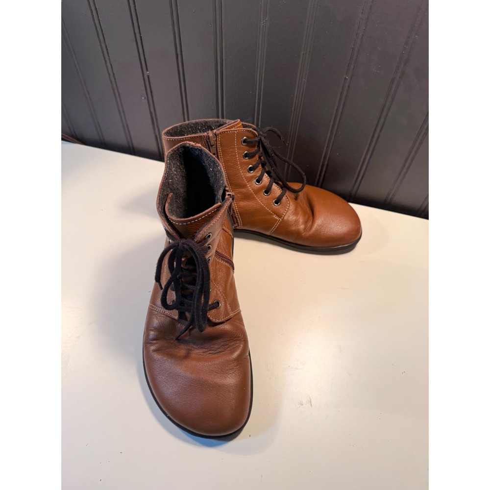 Be Lenka Brown Leather Barefoot Ankle Boots Wide Toe Box Zero Drop Size 40 EU